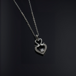 Load image into Gallery viewer, Swan-Inspired Sterling Silver Heart Pendant Necklace Silver Ocean Swan-Inspired Sterling Silver Heart Pendant Necklace