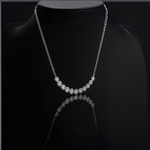 Load image into Gallery viewer, 925 Sterling Silver Necklace with Sparkling Round Zircon Line Silver Ocean 925 Sterling Silver Necklace with Sparkling Round Zircon Line