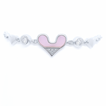 Load image into Gallery viewer, Stylish Silver Heart &amp; Bow Bracelet for Women – Cute Charm Bracelet with Pink Enamel &amp; Zircon Stones - SILVER OCEAN Stylish Silver Heart &amp; Bow Bracelet for Women – Cute Charm Bracelet with Pink Enamel &amp; Zircon Stones

