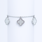 Load image into Gallery viewer, 925 Sterling Silver Charm Bracelet for Women – Mother of Pearl &amp; Crystal Floral Charms - SILVER OCEAN 925 Sterling Silver Charm Bracelet for Women – Mother of Pearl &amp; Crystal Floral Charms
