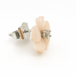 Load image into Gallery viewer, Silver delicate Pink Floral Stud Earrings with Shimmering Center Stone - SILVER OCEAN Silver delicate Pink Floral Stud Earrings with Shimmering Center Stone

