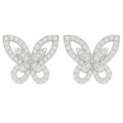 925 Sterling Silver Butterfly Earrings – Stud Design with Sparkling CZ Stones Silver Ocean 925 Sterling Silver Butterfly Earrings – Stud Design with Sparkling CZ Stones