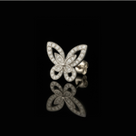 Load image into Gallery viewer, 925 Sterling Silver Butterfly Earrings – Stud Design with Sparkling CZ Stones Silver Ocean 925 Sterling Silver Butterfly Earrings – Stud Design with Sparkling CZ Stones
