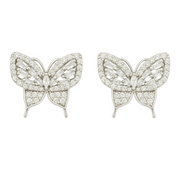 Sparkling 925 Silver Butterfly Earrings – Designer Studs with CZ Silver Ocean Sparkling 925 Silver Butterfly Earrings – Designer Studs with CZ