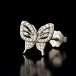 Load image into Gallery viewer, Sparkling 925 Silver Butterfly Earrings – Designer Studs with CZ Silver Ocean Sparkling 925 Silver Butterfly Earrings – Designer Studs with CZ
