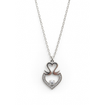 Load image into Gallery viewer, Swan-Inspired Sterling Silver Heart Pendant Necklace Silver Ocean Swan-Inspired Sterling Silver Heart Pendant Necklace
