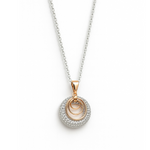 Load image into Gallery viewer, 925 Sterling Silver Necklace with Rose-Plated Triple Ring Pendant Silver Ocean 925 Sterling Silver Necklace with Rose-Plated Triple Ring Pendant
