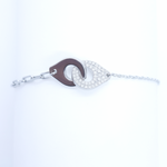 Load image into Gallery viewer, 925 Sterling Silver Link Chain Bracelet with CZ Leaf Charm - SILVER OCEAN 925 Sterling Silver Link Chain Bracelet with CZ Leaf Charm
