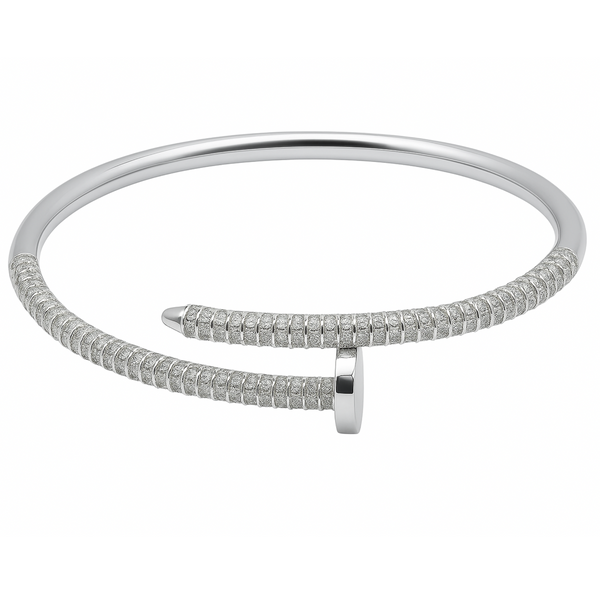 925 Sterling Silver Nail-Style Kada Bracelet – Contemporary Elegance Redefined - SILVER OCEAN 925 Sterling Silver Nail-Style Kada Bracelet – Contemporary Elegance Redefined