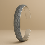 Load image into Gallery viewer, Luxury Textured 925 Silver Kada for Women – Contemporary Open Bangle - SILVER OCEAN Luxury Textured 925 Silver Kada for Women – Contemporary Open Bangle
