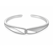 925 Sterling Silver Open Cuff Kada with Intricate Leaf Motif - SILVER OCEAN 925 Sterling Silver Open Cuff Kada with Intricate Leaf Motif