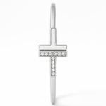 Load image into Gallery viewer, 925 Sterling Silver T-Bar Kada with Mother of Pearl &amp; CZ – Elegant Women’s Designer Bangle - SILVER OCEAN 925 Sterling Silver T-Bar Kada with Mother of Pearl &amp; CZ – Elegant Women’s Designer Bangle
