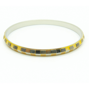 Elegant Men’s Silver Kada with Dual-Tone Geometric Design - SILVER OCEAN Elegant Men’s Silver Kada with Dual-Tone Geometric Design