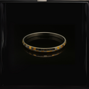 Elegant Men’s Silver Kada with Dual-Tone Geometric Design - SILVER OCEAN Elegant Men’s Silver Kada with Dual-Tone Geometric Design